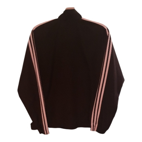 Adidas Women's Black and Pink Athletic Jacket Windbreaker Size XL - Picture 2 of 7
